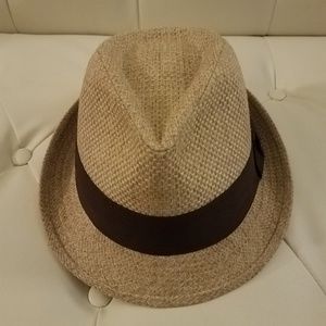 Summer Double Straw Fedora Hat w/ Rasta Band
